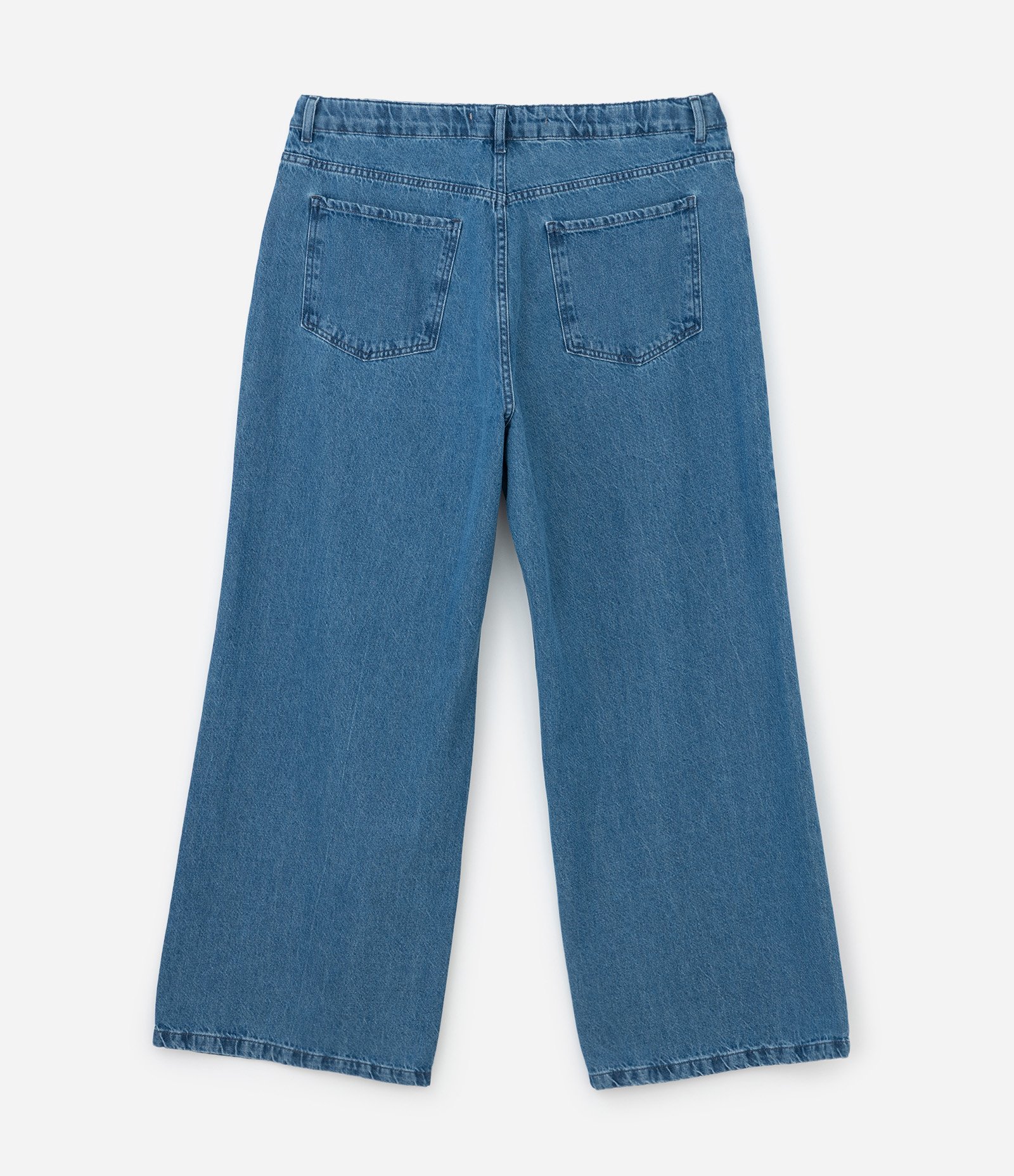 Calça Wide Leg em Jeans com Brilhos Curve & Plus Size Azul 7