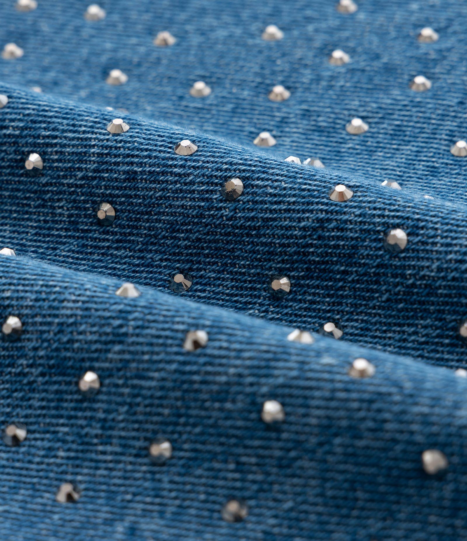 Calça Wide Leg em Jeans com Brilhos Curve & Plus Size Azul 8