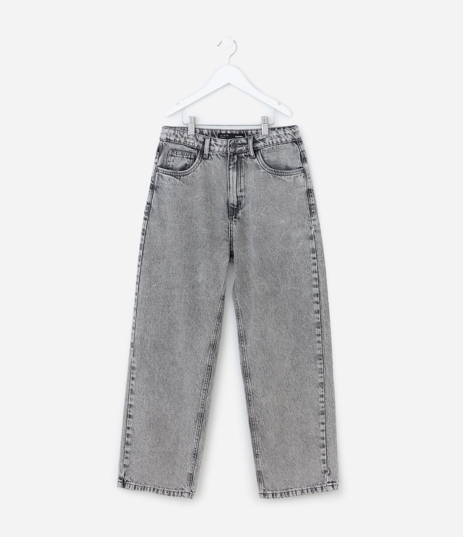 Calça Baggy Infantil em Jeans - Tam 5 a 14 Anos Cinza 1