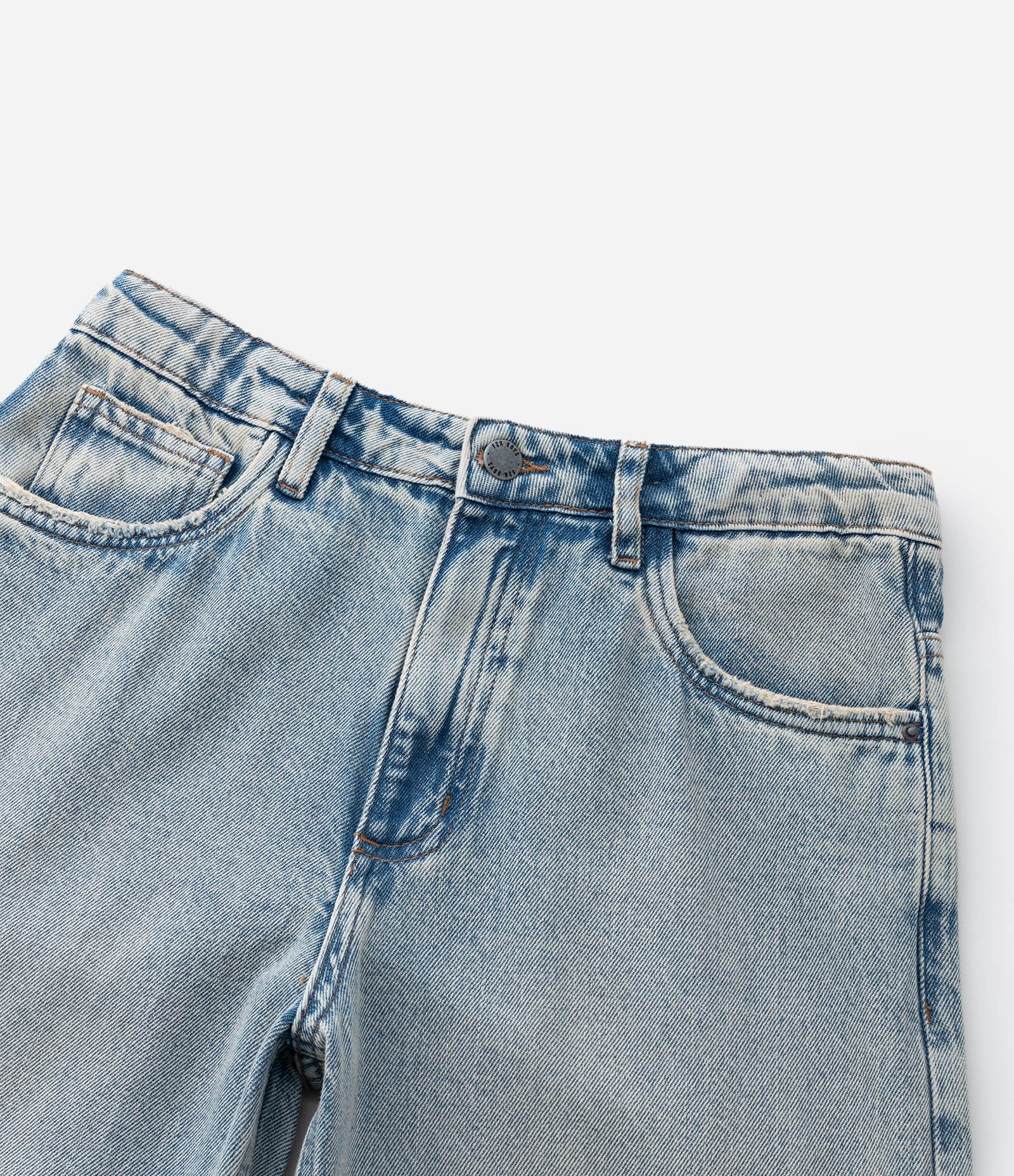 Calça Baggy Infantil em Jeans - Tam 5 a 14 Anos Azul 5