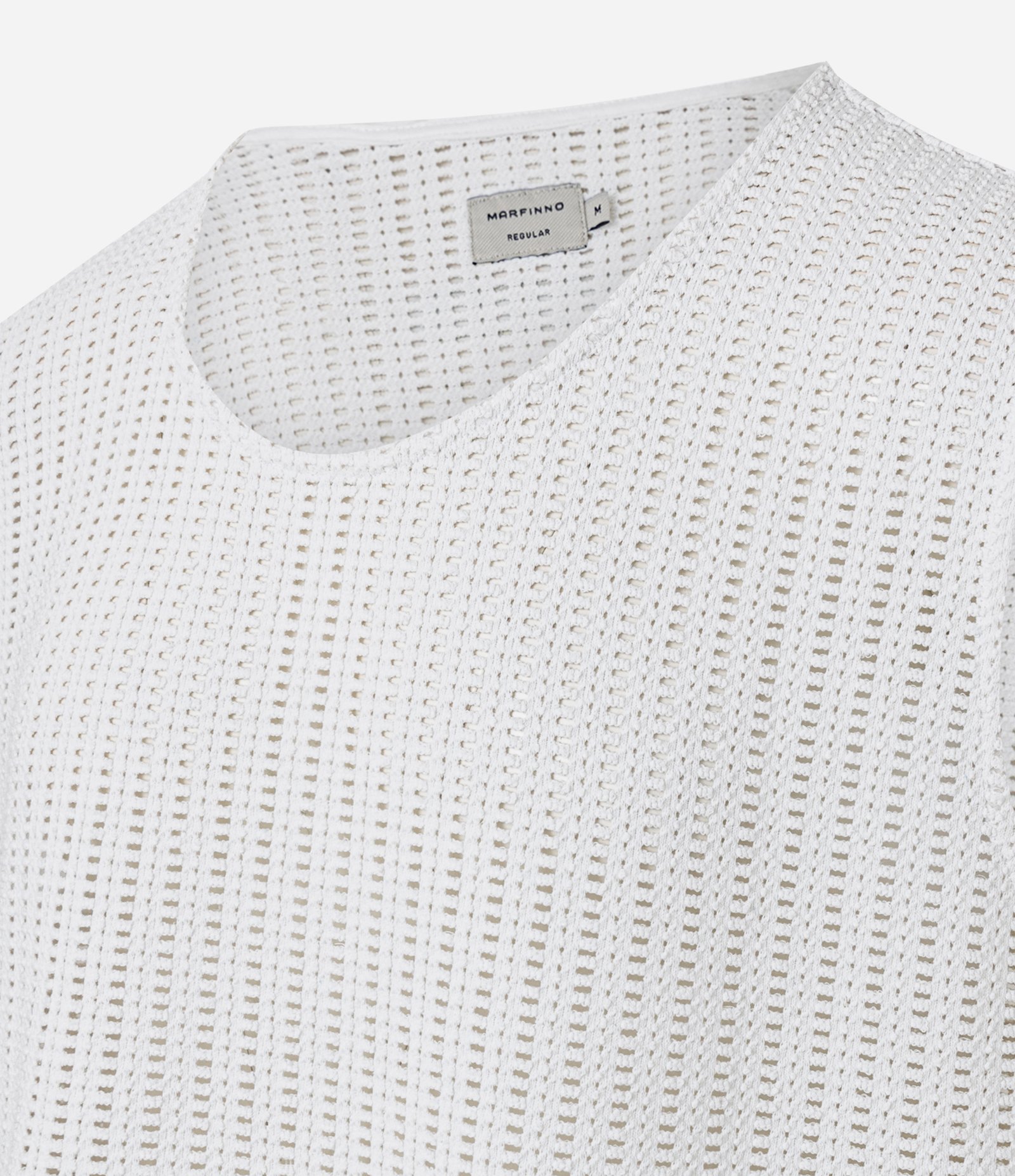 Regata Regular em Algodão com Textura Rendada Branco 2