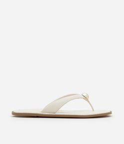 Sandália Rasteira Chinelo com Maxi Esfera e Textura Croco