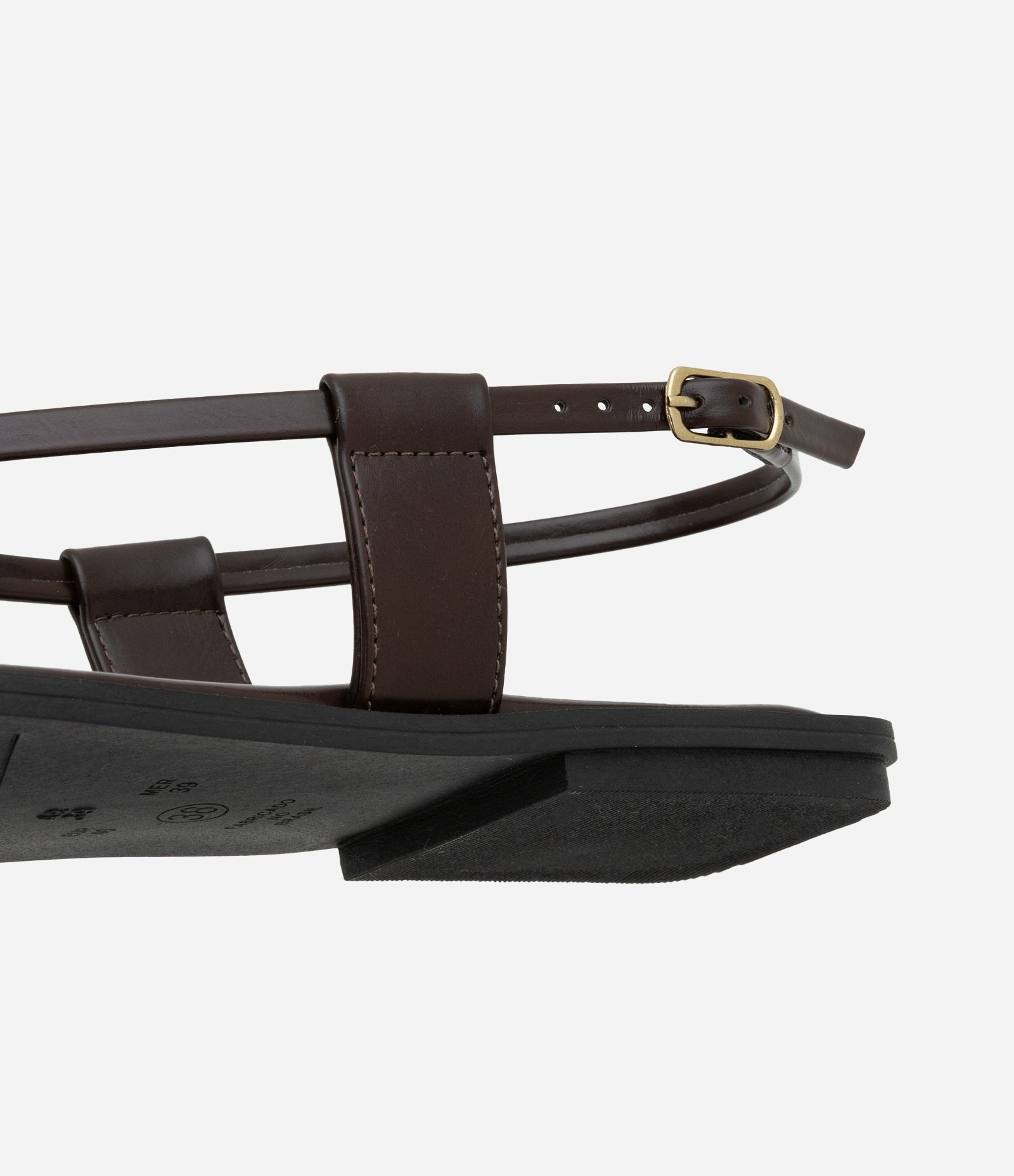 Sandália Rasteira com Flor e Strass Marrom 4