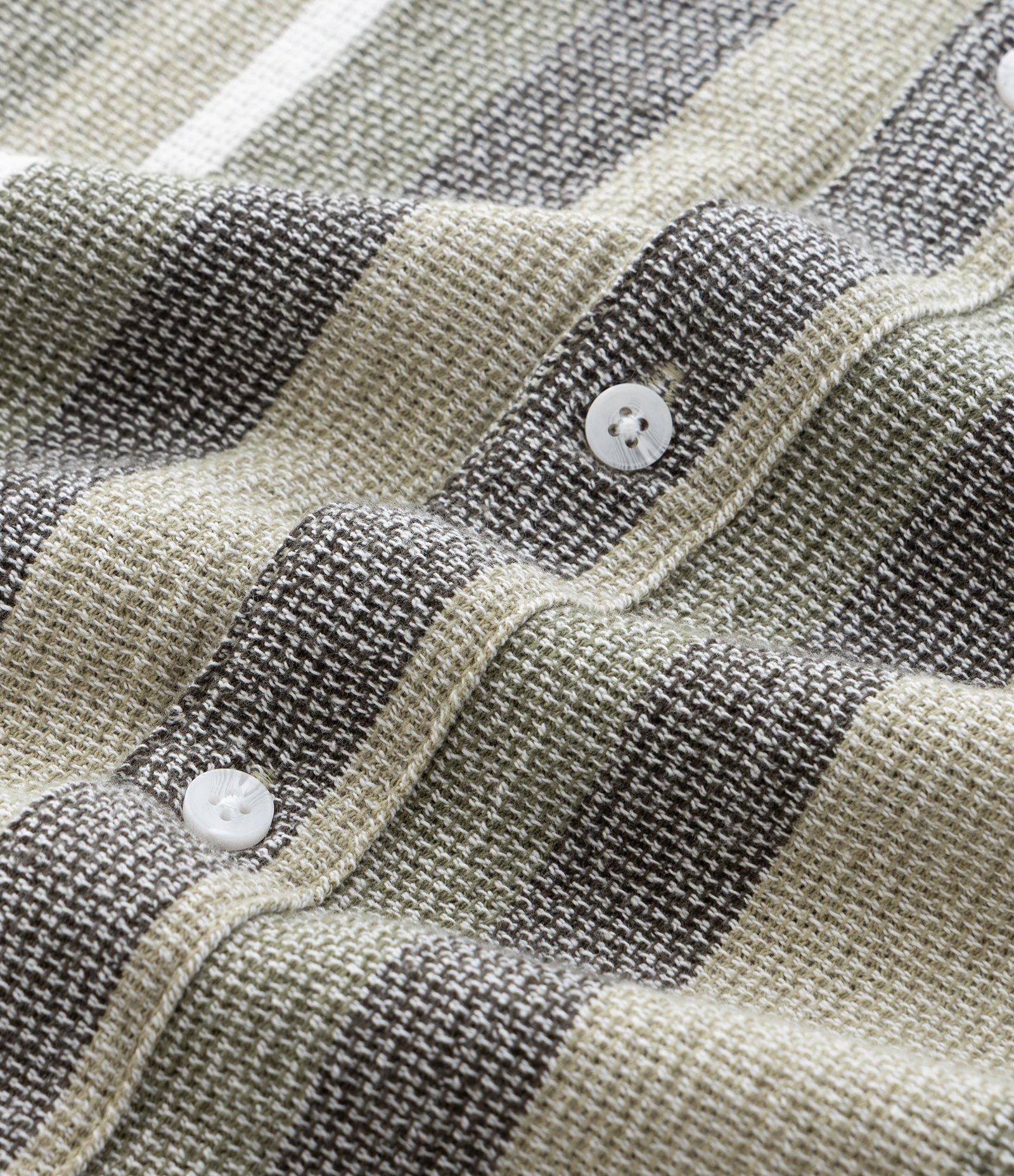 Camisa em Algodão Texturizada com Listras Verde/Cinza/Branco 9