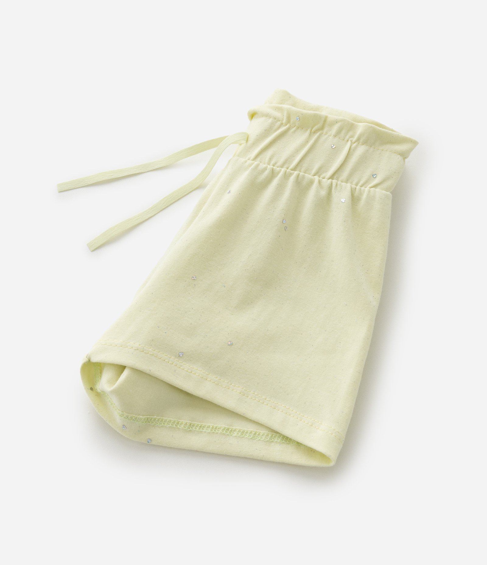 Short Clochard Infantil em Algodão com Brilhinhos - Tam 1 a 5 anos Amarelo 4