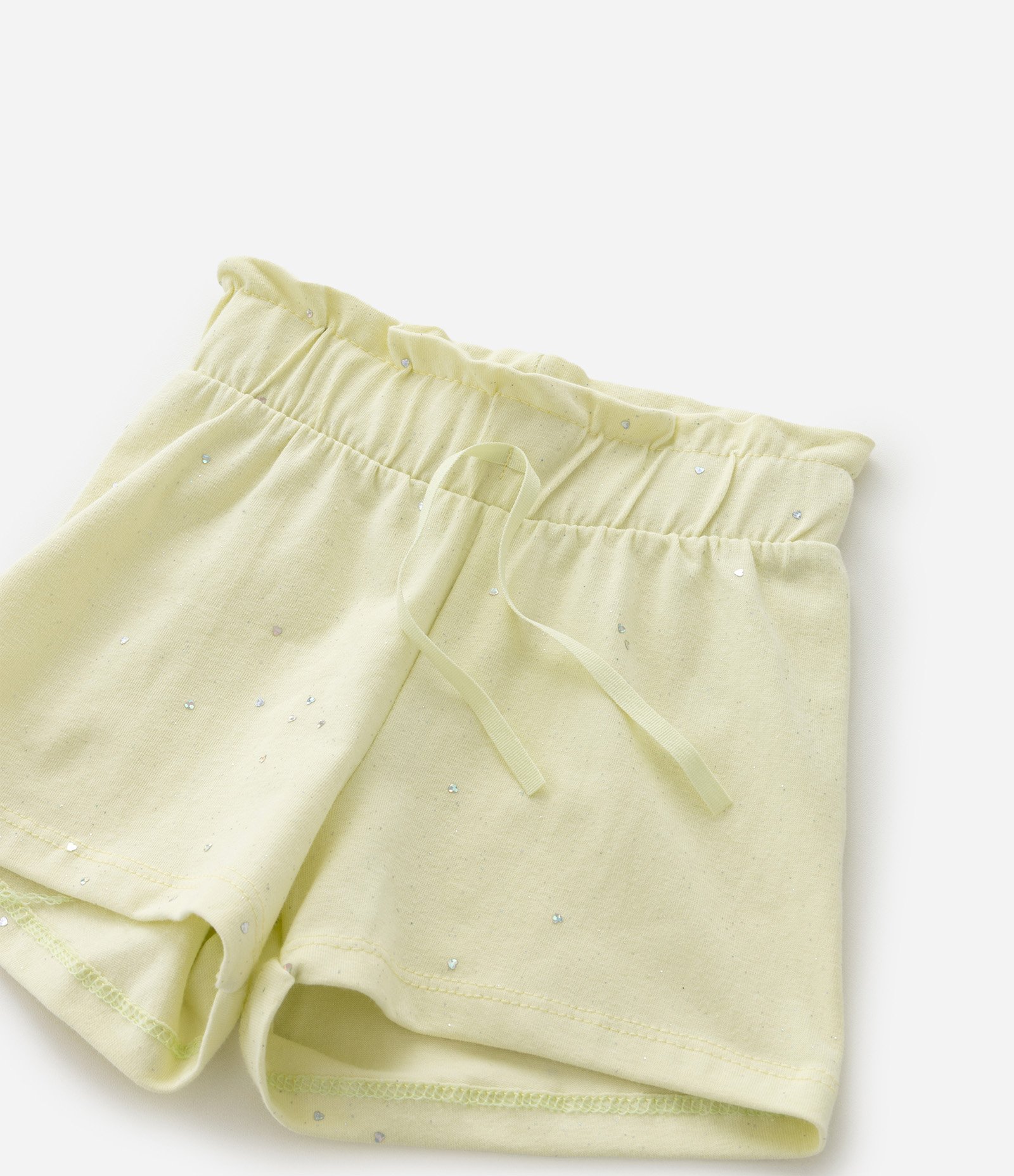 Short Clochard Infantil em Algodão com Brilhinhos - Tam 1 a 5 anos Amarelo 5