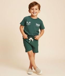 Bermuda Infantil com Textura Waffle - Tam 1 a 6 Anos