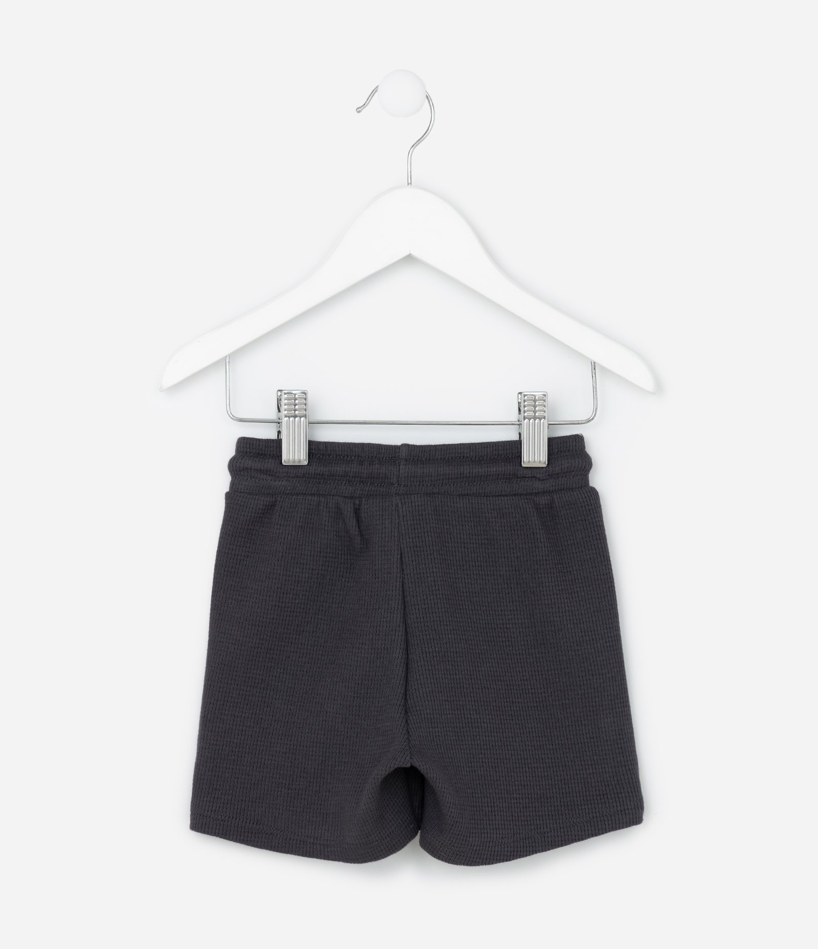 Bermuda Infantil com Textura Waffle - Tam 1 a 6 Anos Cinza Escuro 3