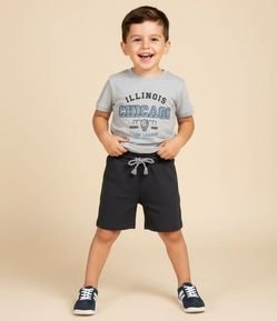 Bermuda Infantil com Textura Waffle - Tam 1 a 6 Anos