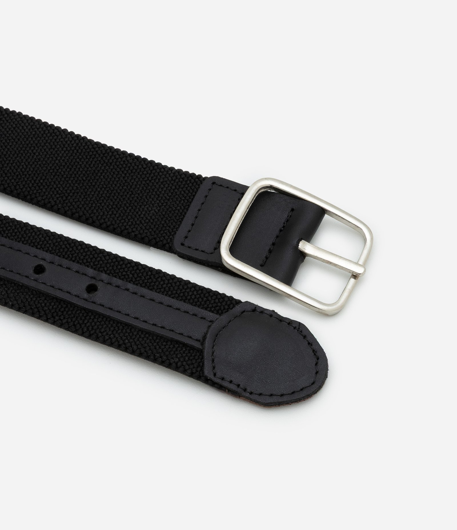 Cinto Elástico Reversível com Fivela Retangular Simples Preto 2