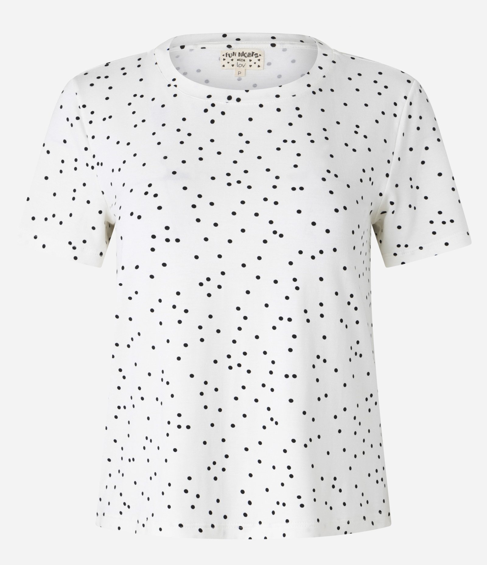 Blusa de Pijama em Viscose com Estampa Poá Branco 4