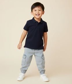 Camiseta Polo Infantil com Bordado - Tam 1 a 5 Anos