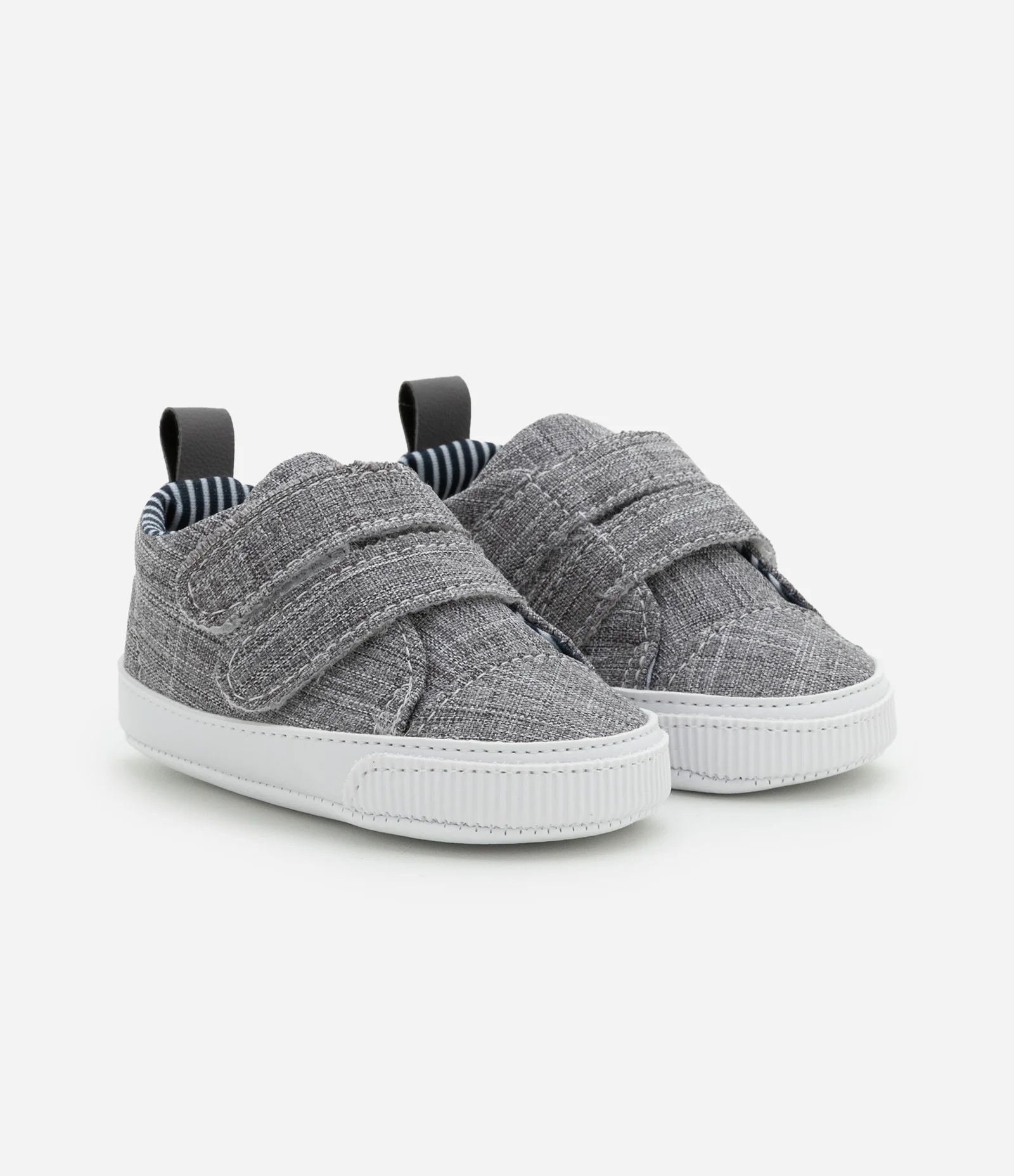 Tênis Infantil com Velcro - Tam 0 a 18 meses Cinza 1