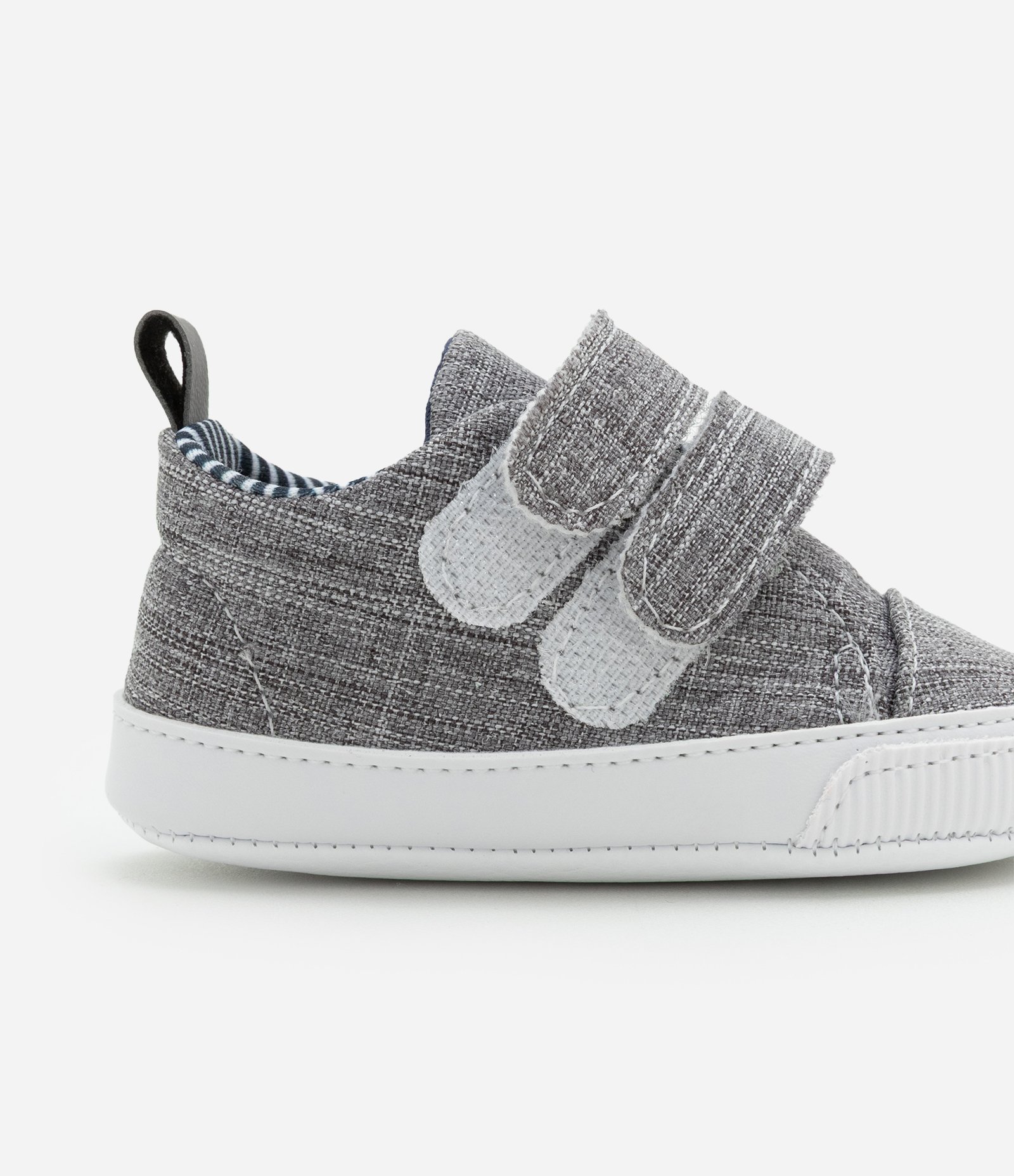Tênis Infantil com Velcro - Tam 0 a 18 meses Cinza 4