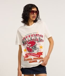 Camiseta Alongada em Algodão com Estampa Chiefs
