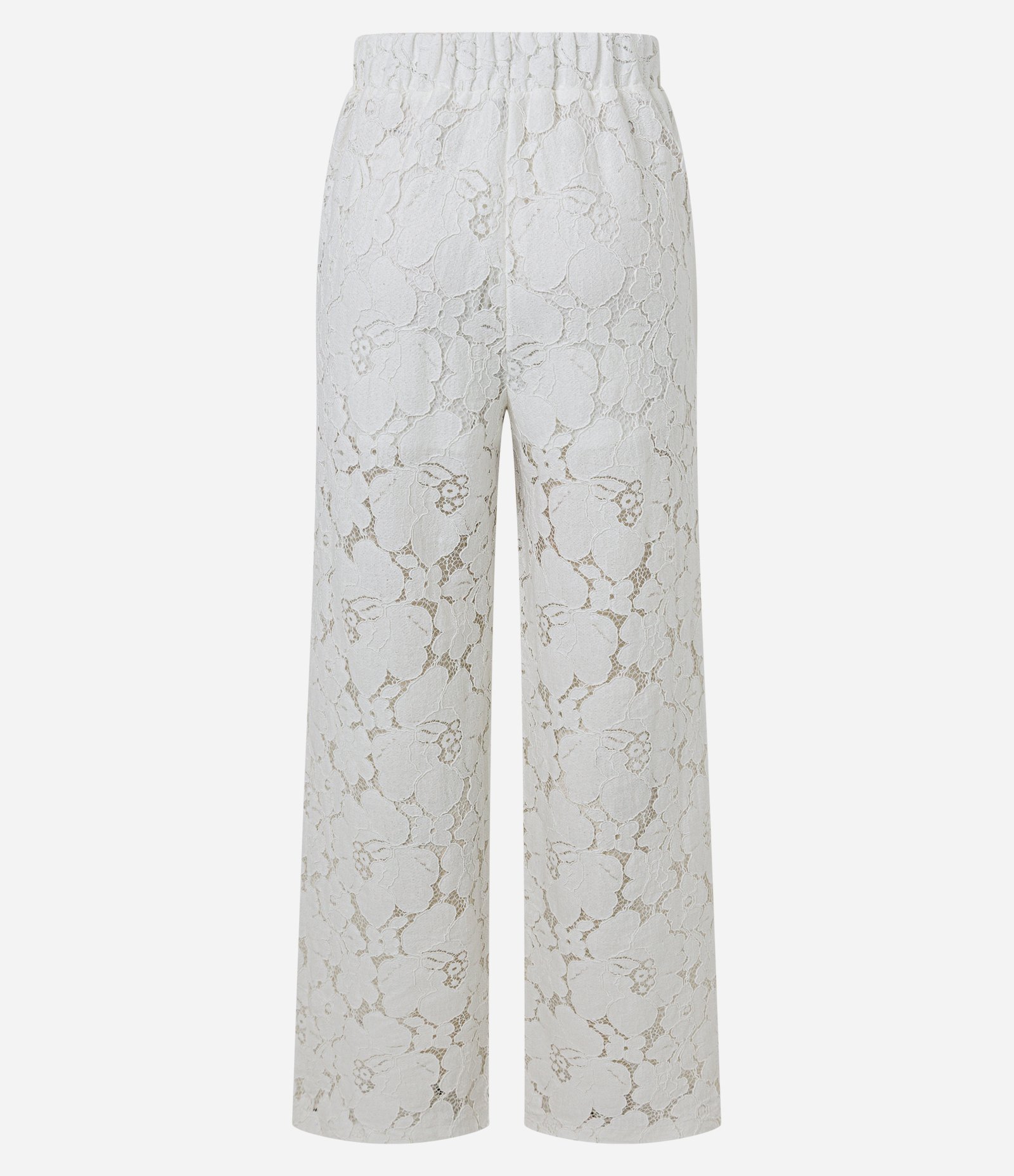 Calça Reta em Renda Floral com Forro Off White 3