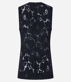 Blusa Alongada em Renda Floral