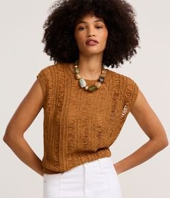 Blusa em Tricô com Textura Diferenciada