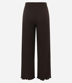 Calça Reta em Ribana com Cintura Média