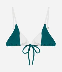 Biquíni Top Cortininha em Microfibra com Bloco de Cor