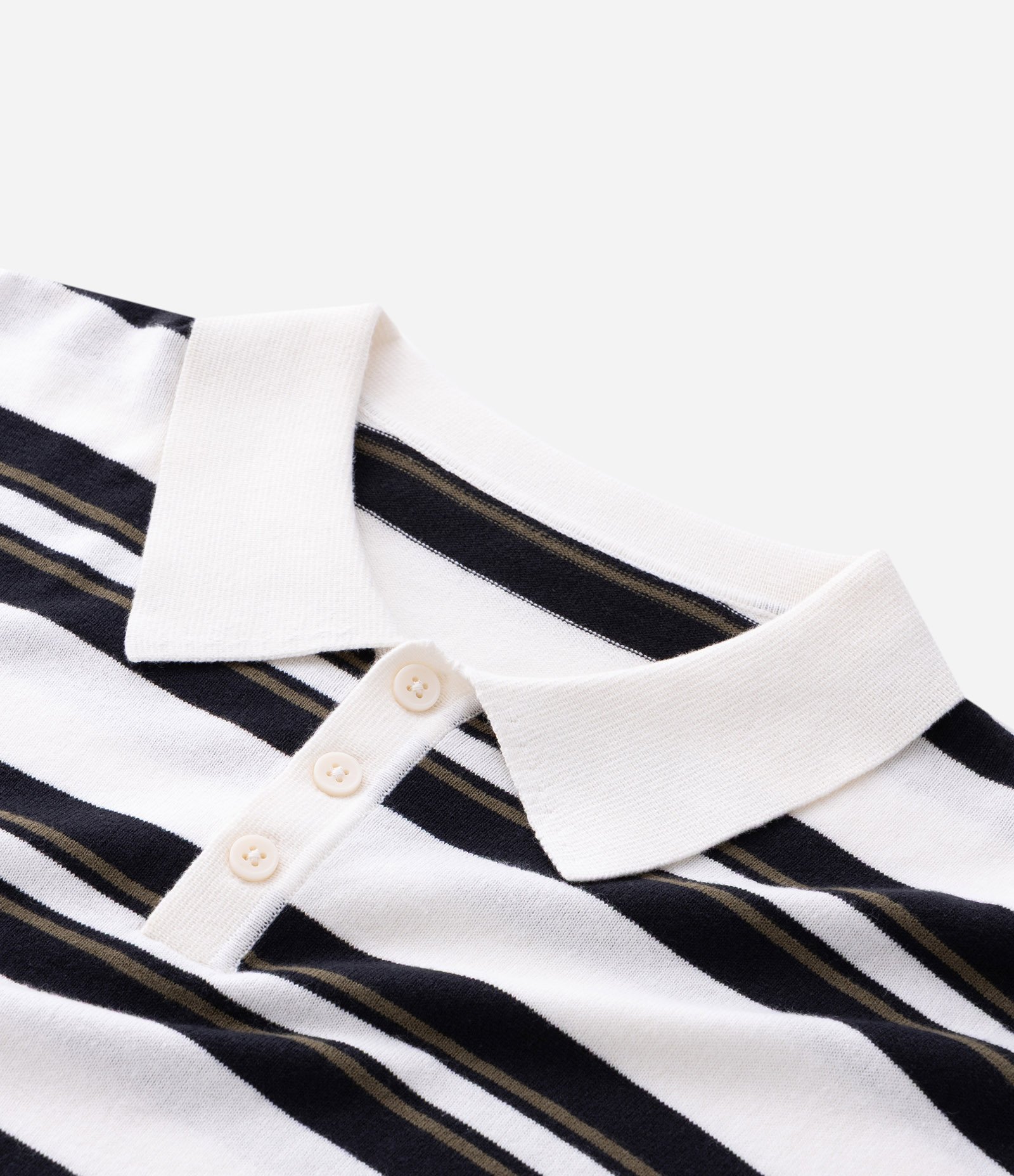 Camiseta Boxy em Tricô Listrado com Gola Polo Branco 7