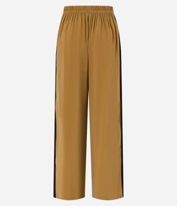 Calça Reta em Liocel com Contraste na Lateral