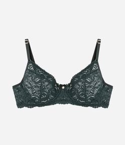 Sutiã Meia Taça sem Bojo em Renda Floral