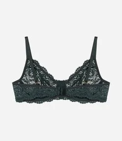 Sutiã Meia Taça sem Bojo em Renda Floral
