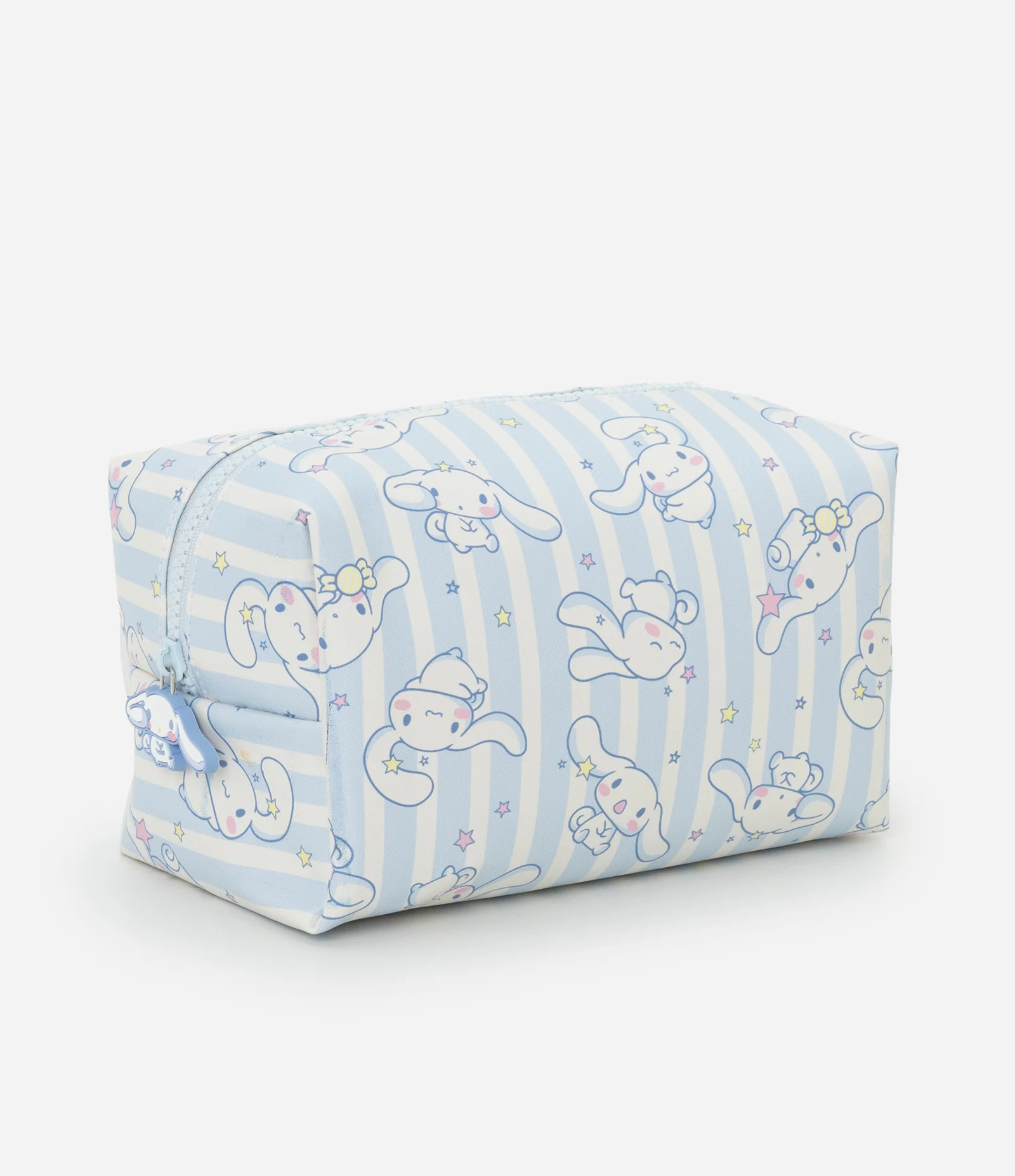 Necessaire Retangular com Listras e Estampa da Cinamon Roll Azul 1