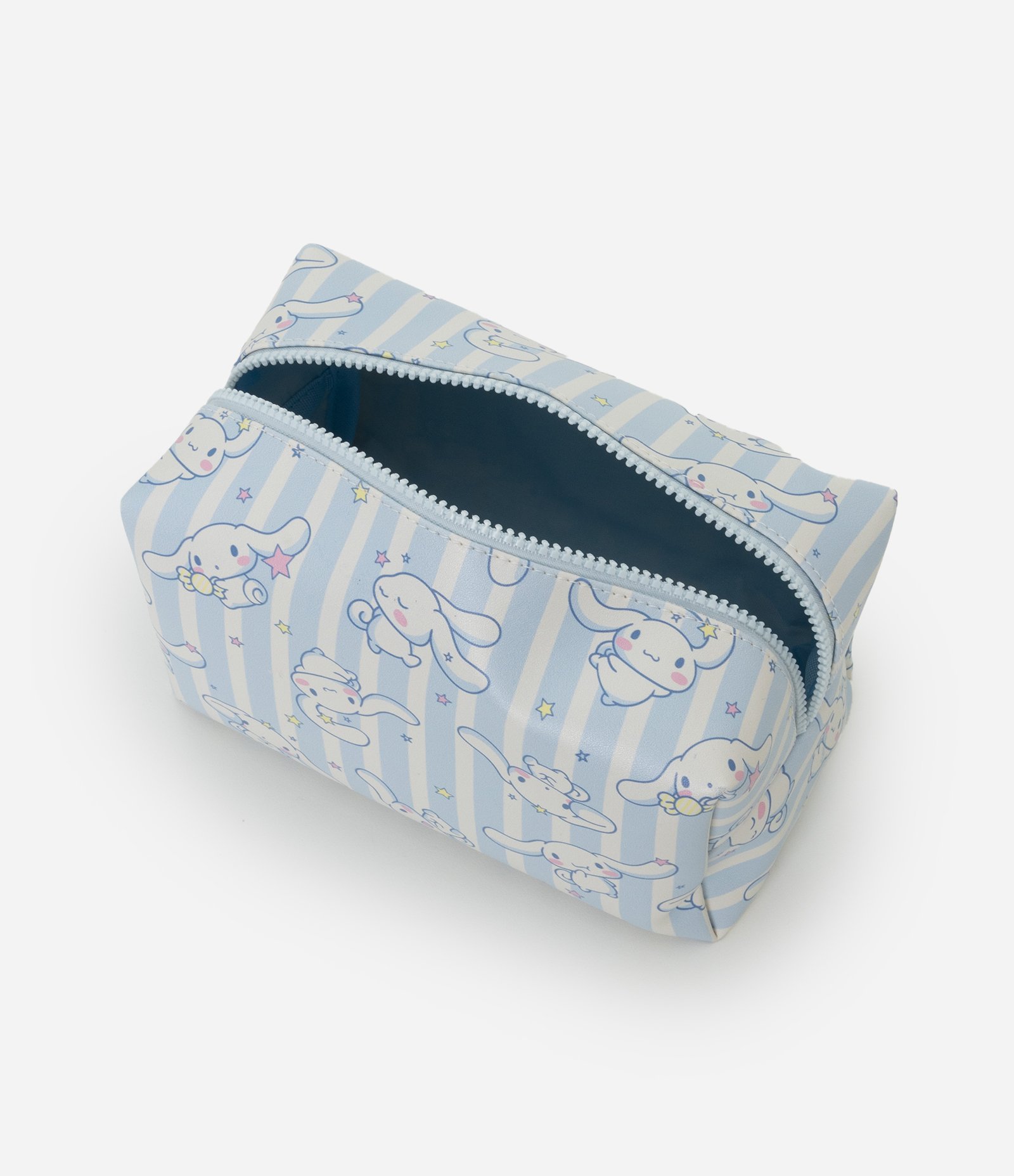 Necessaire Retangular com Listras e Estampa da Cinamon Roll Azul 2