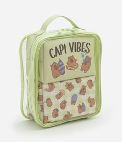Kit 03 Nécessaires com Tamanhos Diversos e Estampa de Capivara