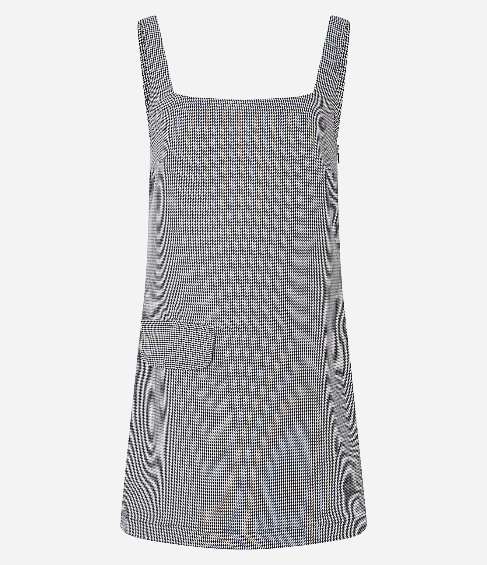 Vestido Tubinho Curto em Alfaiataria com Estampa Xadrez e Lapela Cinza/Preto 4