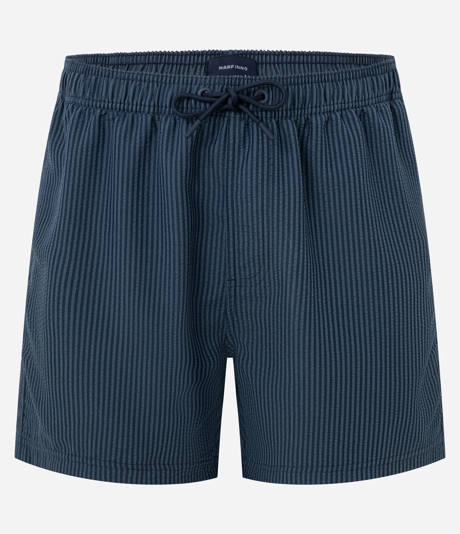 Bermuda de Banho Microfibra Texturizado com Listras Contrastantes Azul 1