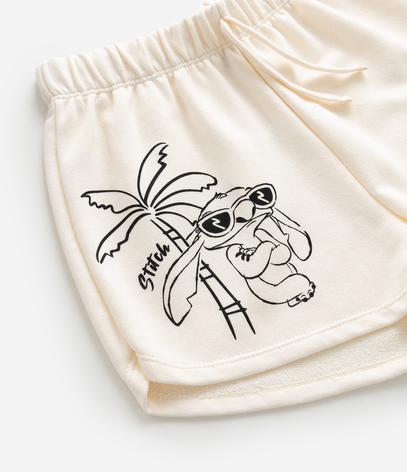 Short Infantil Runner em Moletom com Estampa do Stitch - Tam 5 a 14 Anos Bege 6