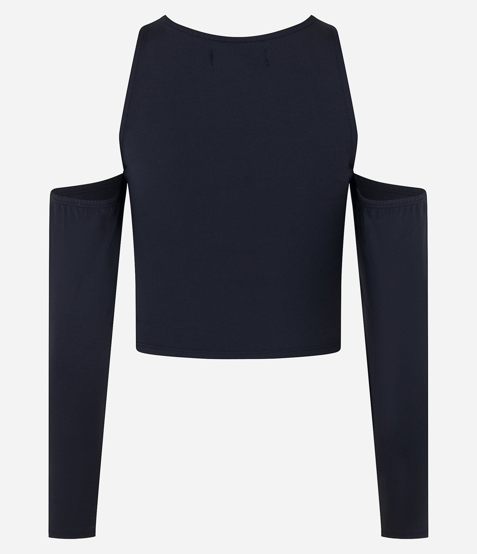 Blusa Super Cropped em Microfibra com Recorte nos Ombros Preto 5
