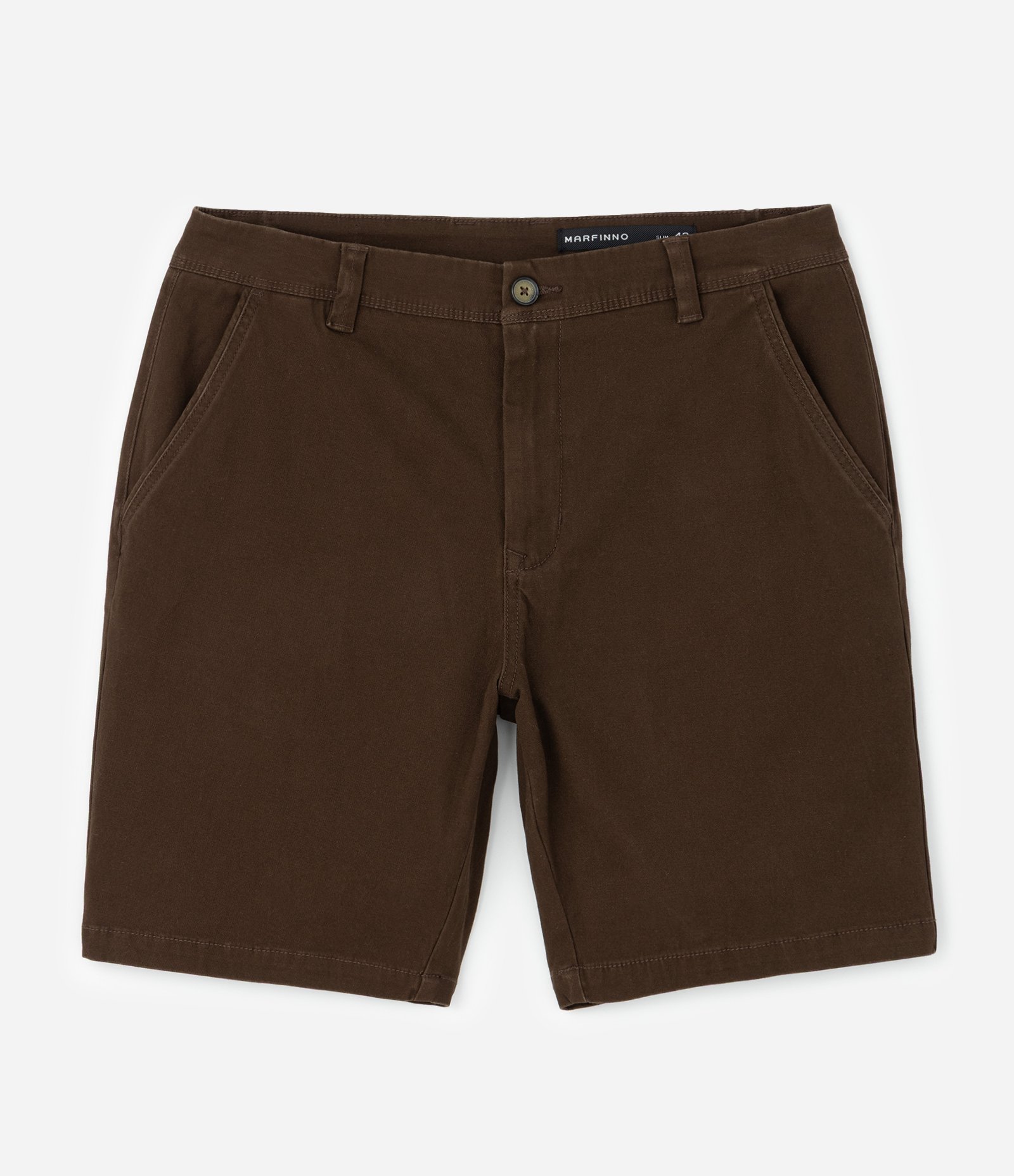 Bermuda Slim em Sarja com Elastano Marrom Intenso 1