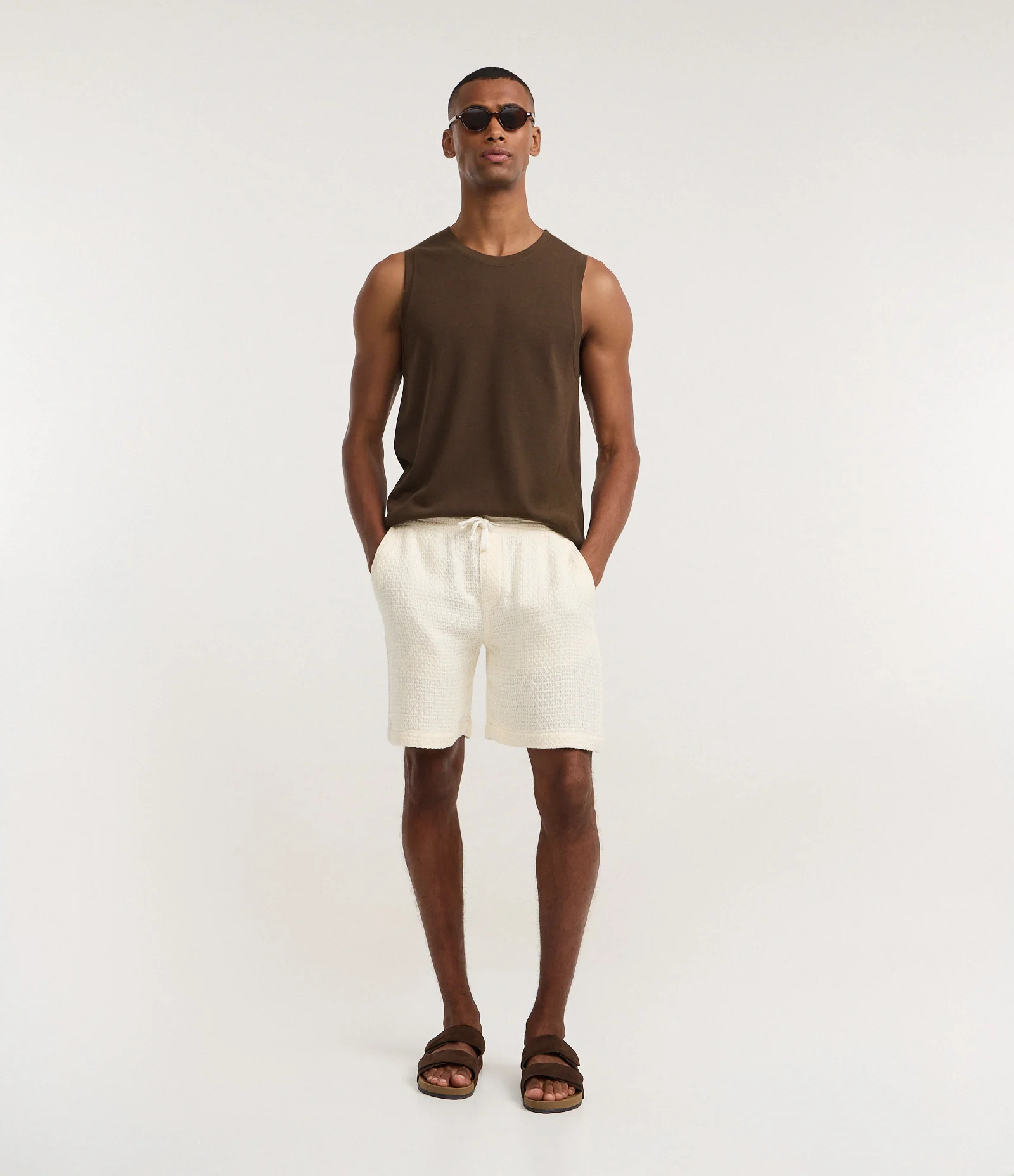 Bermuda Comfort Texturizada em Cotton Off White 1