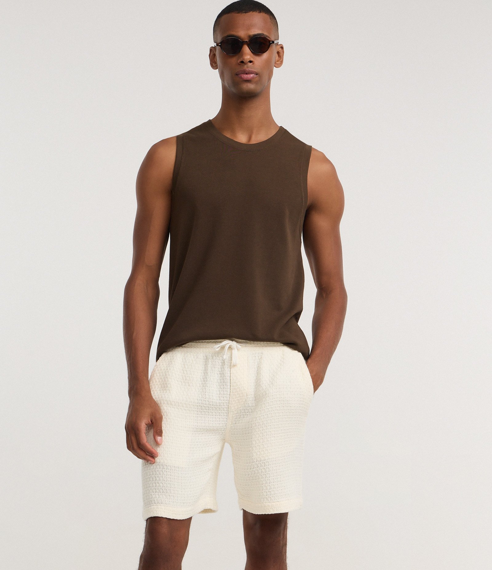 Bermuda Comfort Texturizada em Cotton Off White 4