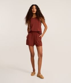 Short Cintura Alta com Lastex no Cós