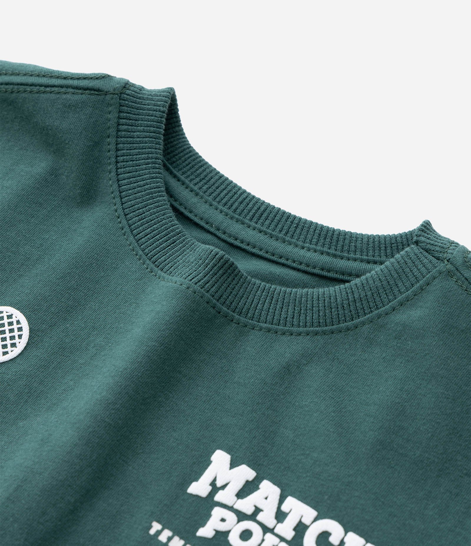 Camiseta Infantil com Estampa Frente e Costas Tennis Vibes - Tam 1 a 6 Anos Verde 4