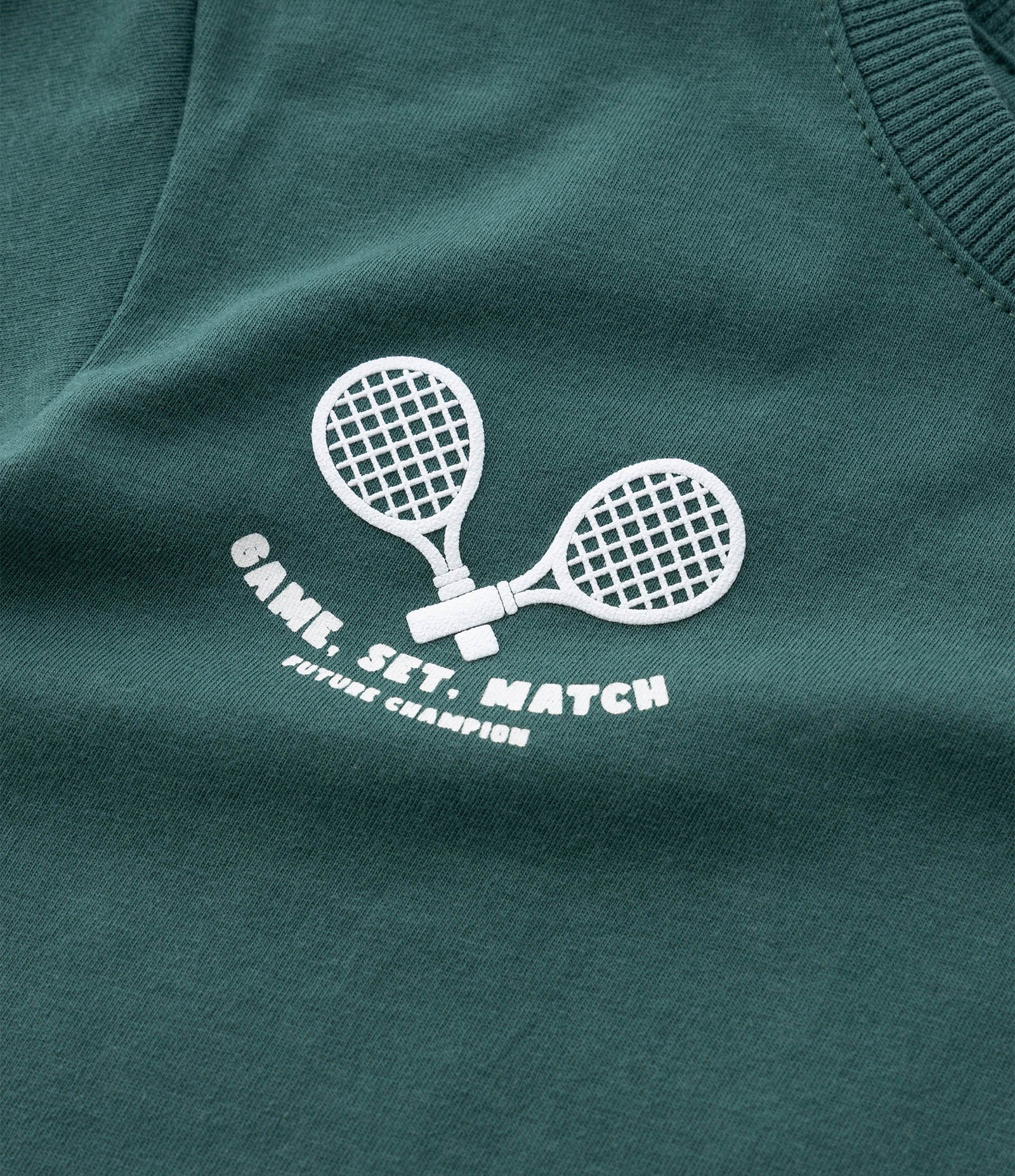 Camiseta Infantil com Estampa Frente e Costas Tennis Vibes - Tam 1 a 6 Anos Verde 5