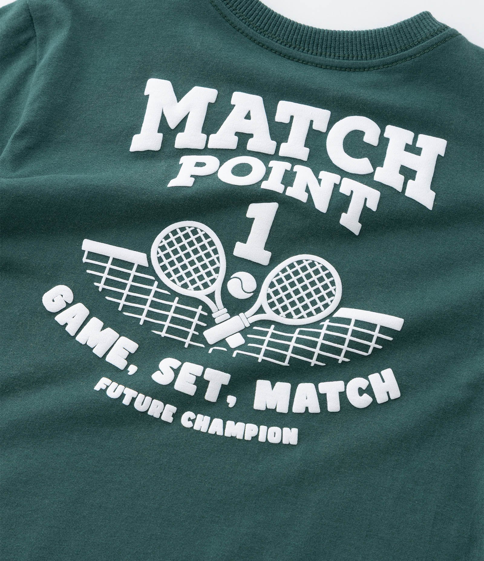 Camiseta Infantil com Estampa Frente e Costas Tennis Vibes - Tam 1 a 6 Anos Verde 7