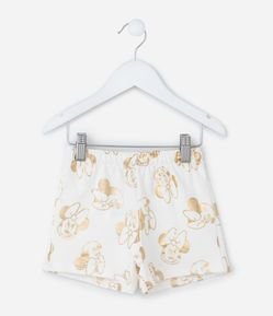 Short Infantil Runner com Estampa Minnie - Tam 1 a 6 Anos