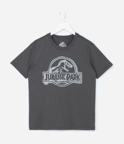 Camiseta Infantil com Estampa Jurassic Park - Tam 5 a 14 Anos