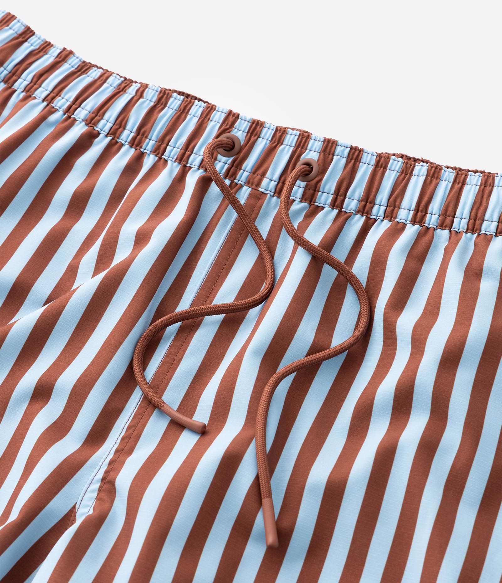 Bermuda de Banho em Ripstop com Estampa de Listras Marrom 3