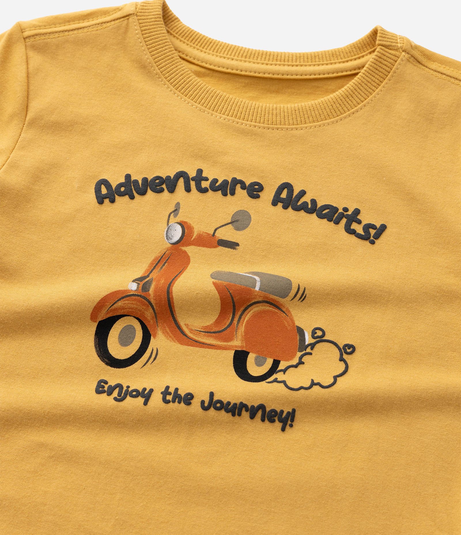 Conjunto Infantil com Estamoa Motocicleta - Tam 1 a 6 Anos Amarelo 11