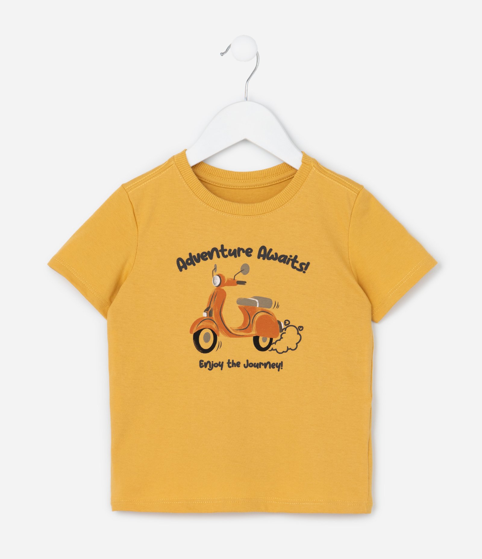 Conjunto Infantil com Estamoa Motocicleta - Tam 1 a 6 Anos Amarelo 3