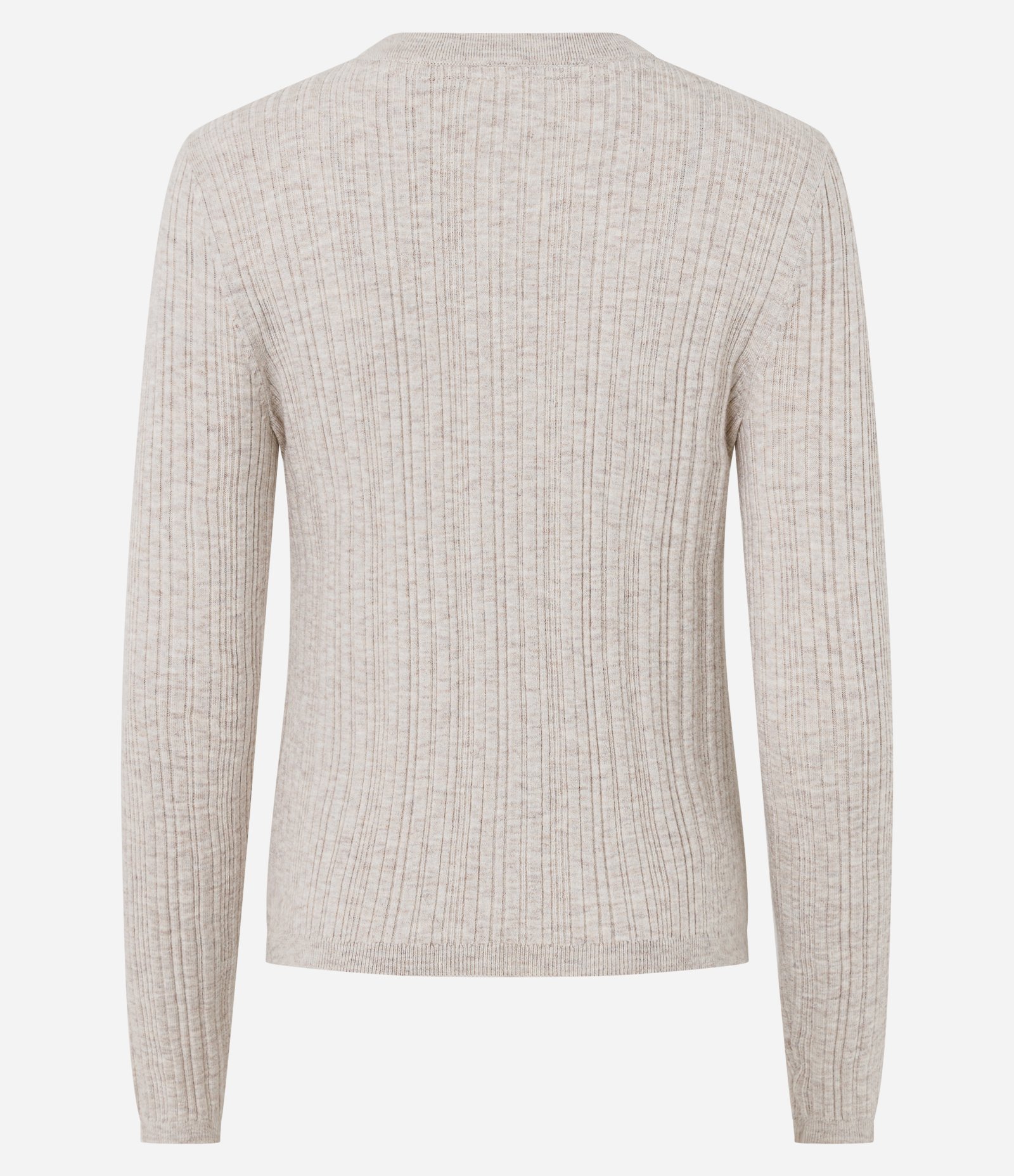 Cardigan Básico Ajustado em Tricô Canelado Bege 7
