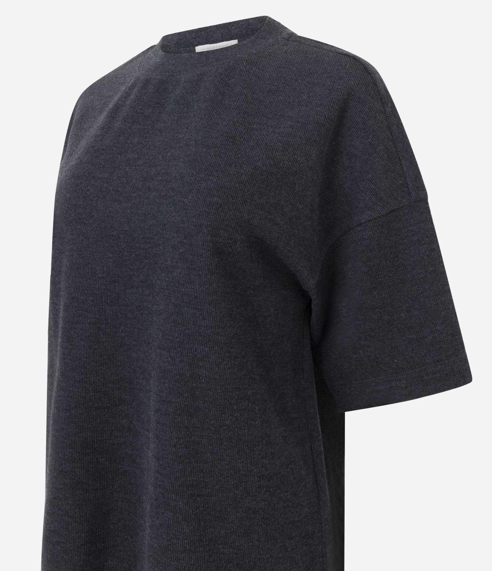 Blusa Moletom Oversized com Manga Curta Cinza Chumbo 6