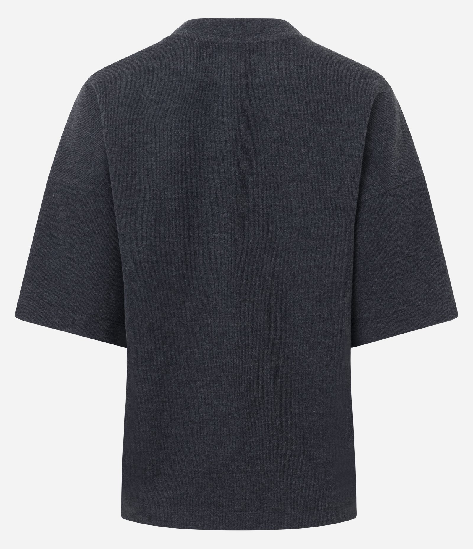 Blusa Moletom Oversized com Manga Curta Cinza Chumbo 7